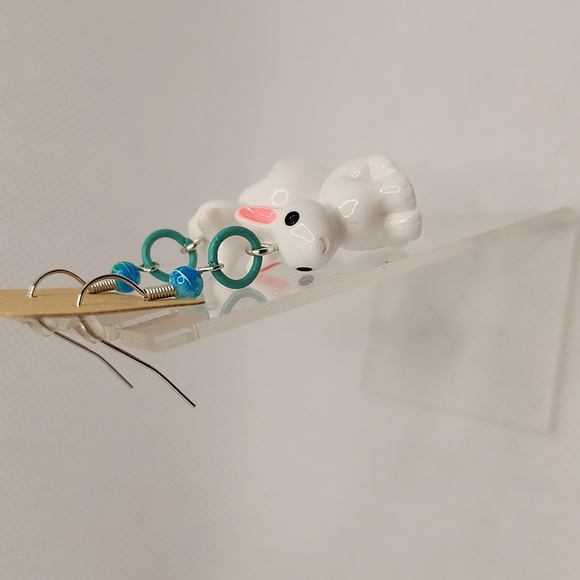 White Rabbit Earrings - Picture 2 of 2